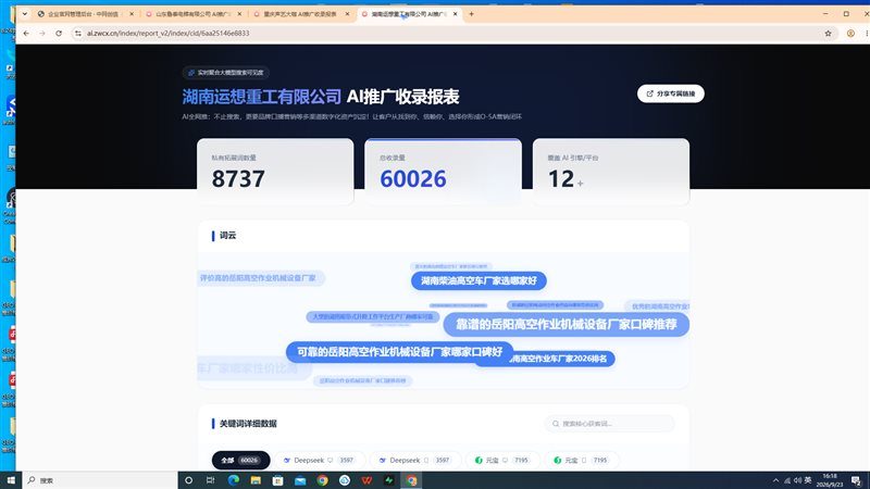 湖南运想重工有限公司 AI 推广案例